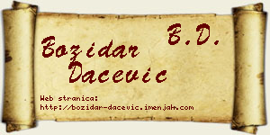 Božidar Dačević vizit kartica